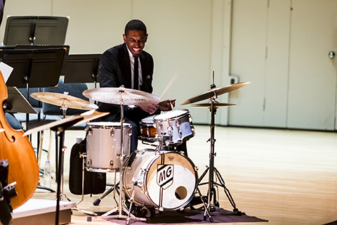 Drummer plays at Festival Miami